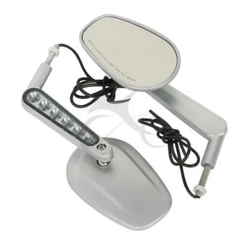 Мотоциклетные зеркала заднего вида светодиодсветодиодный поворотные сигналы