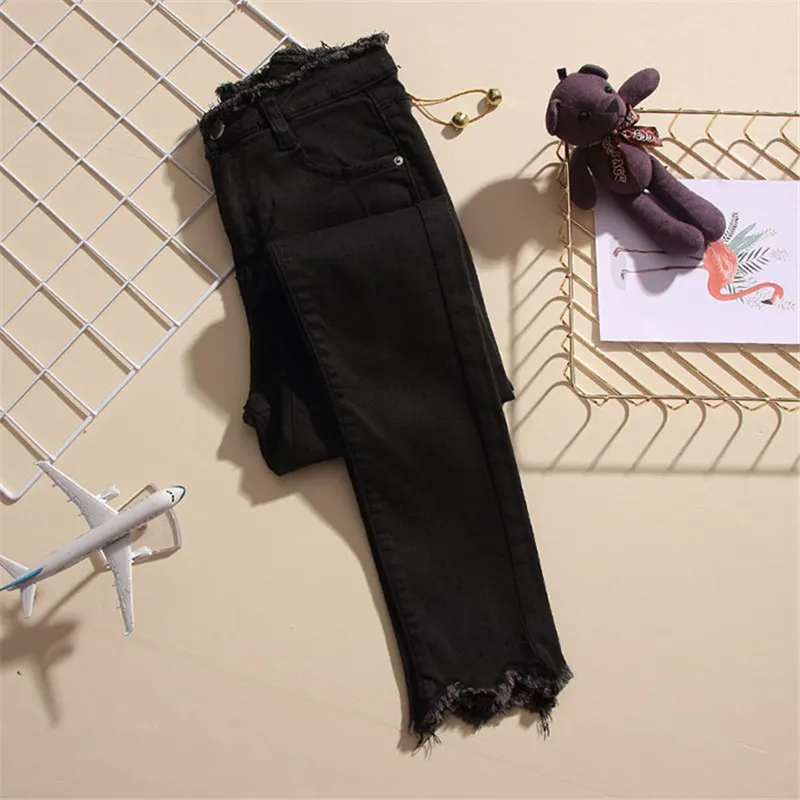 2019 New Jeans Large Size 4XL Women's Spring Summer Basic Paragraph Pants Slim Tight Wild Cotton Autumn Female B50 | Женская одежда