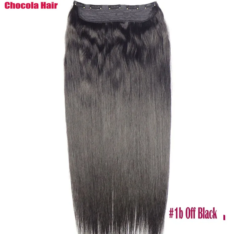 # 1B Chocala Hair 2"-28" Искусственные волосы одинаковой направленности волос 1 шт. набор 220 г натуральные бразильские прямые волосы шт зажим для наращивания человеческих волос - Цвет: # 1B