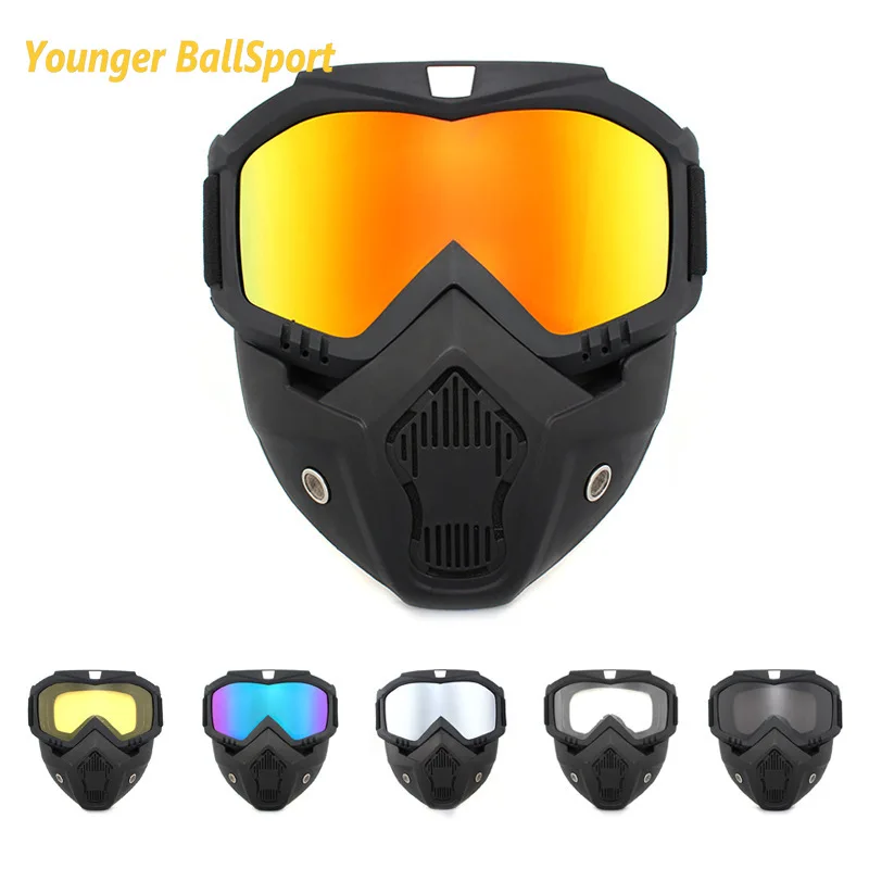 

Cycling Riding Motocross Sunglasses Ski Snowboard Eyewear Mask Goggles Retro Helmet Tactical Windproof Motorcycle Glasses Masks