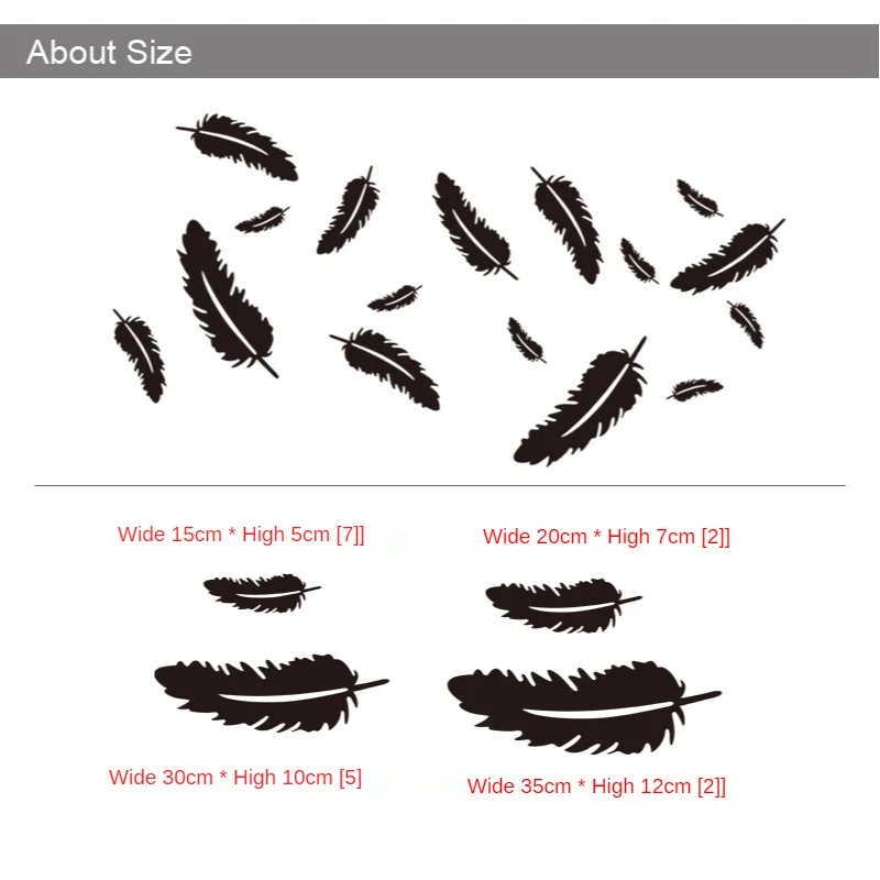 

16Pcs/Set Feather 3D Mirror Wall Stickers Restaurant Aisle Floor Personality Decorative Mirror Paste Living Room Sticker