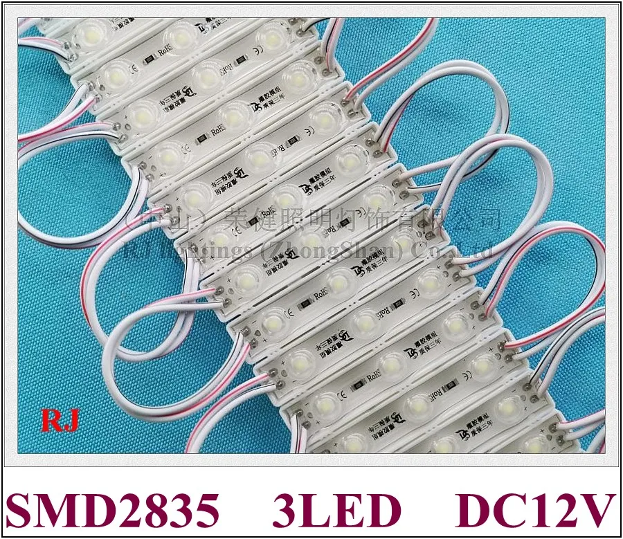 Светодиодный светильник Модуль DC12V SMD 2835 3 светодиодный 0,9 Вт 100lm 58 мм X 10 мм X 6 мм IP65 Алюминиевый PCB супер качество 3 года гарантии с объективом