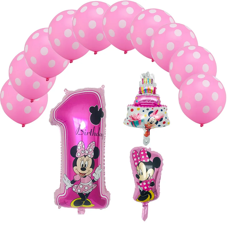pink-5pcs 13 шт. Микки Мышь тема вечерние Микки и Минни Маус серии комплект шаров globos День Святого Валентина день детей день рождения вечерние украшения Дети воздушные шары - Цвет: pink-5pcs