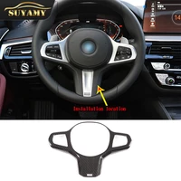 abs carbon fiber steering wheel trim frame for bmw 5 series 6 series gt x3 x4 g30 g32 g01 g02 2020 2022 car modeling accessories