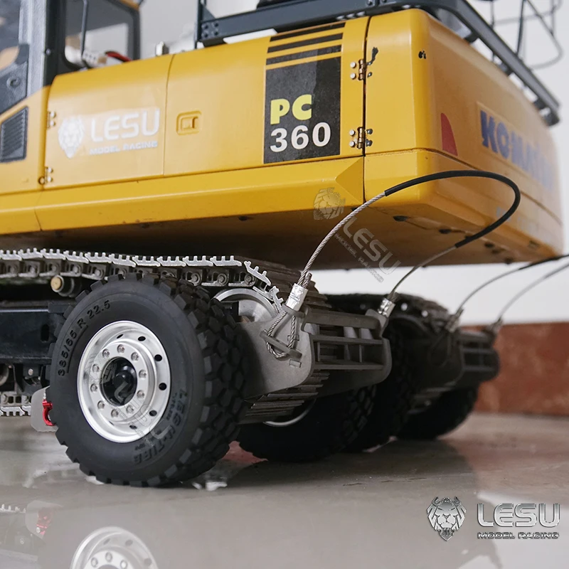 Металлические треки для прицепа буксировочные колеса 1/14 LESU Komatsu AC360 RC