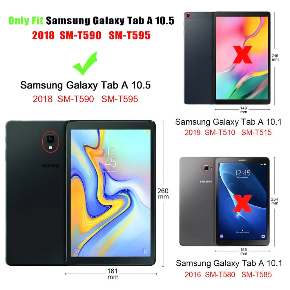 Для Samsung Galaxy Tab A 10 5 2018 SM-T590 T595 T597 Чехол Мягкий ТПУ задняя смарт-крышка для дюймов |