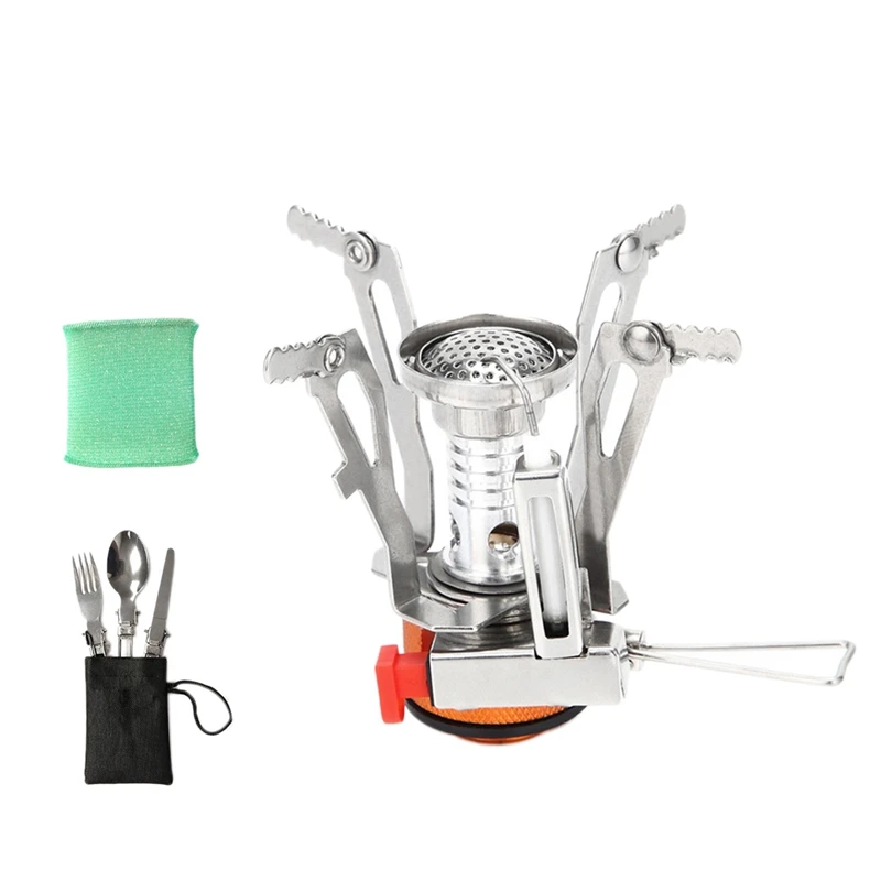 

Карманная туристическая плита с посудой, легкая складная мини-плита для кемпинга, ветрозащитная для скаутинга, походов