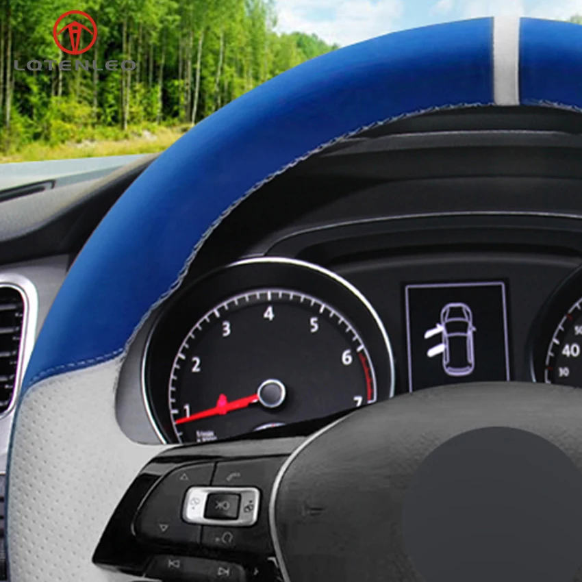 LQTENLEO синий белый кожаный чехол рулевого колеса автомобиля для Volkswagen VW Golf 7 Mk7