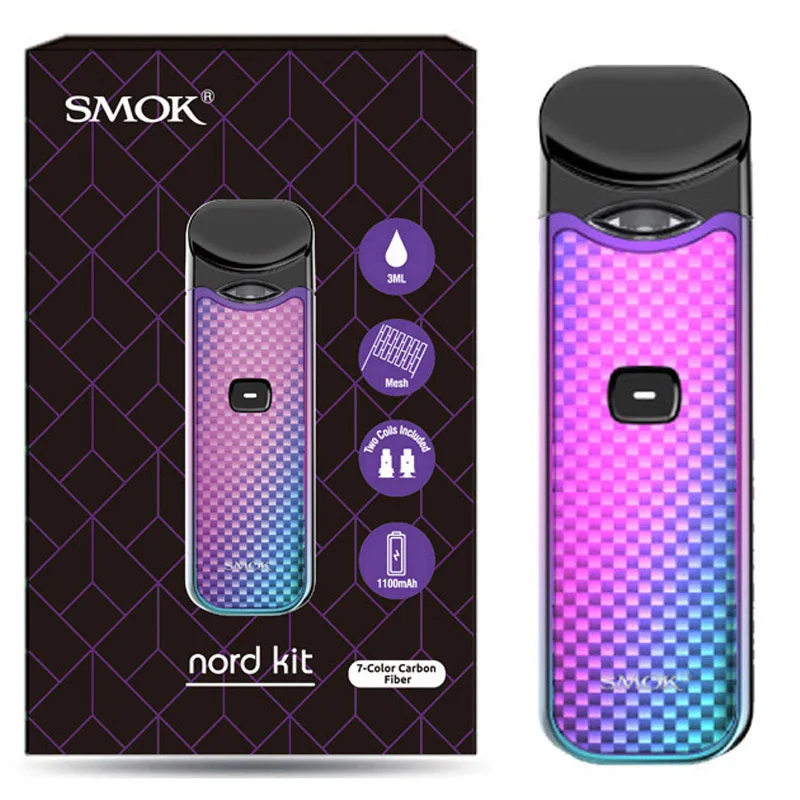 7 color Smok Nord Pod vape комплект с аккумулятором 1100 мАч 3 мл картридж сетка спиральная электронная сигарета Vape pod Kit vs SMOK novo - Цвет: 7 color