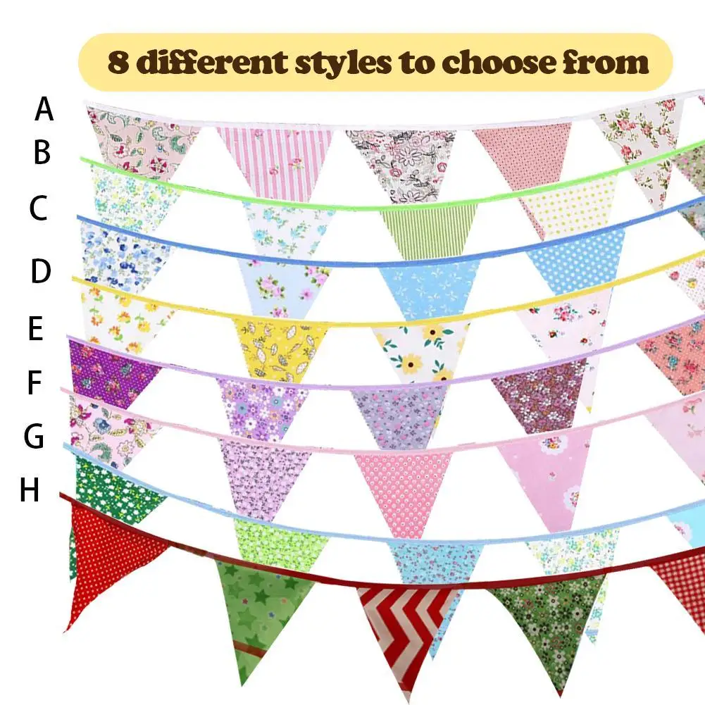 

New Cotton Flags Pennant Birthday Bunting Banners Wall Wedding Hanging Party Garland Home Decor Shoot Background To Pull Flag