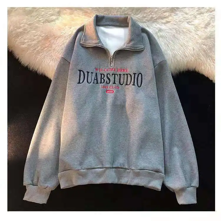 Толстовка Женская на молнии с круглым вырезом и вышивкой | одежда