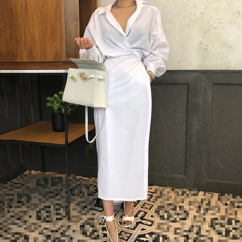 Женское платье на шнуровке CHICEVER черное приталенное с высокой талией и разрезом