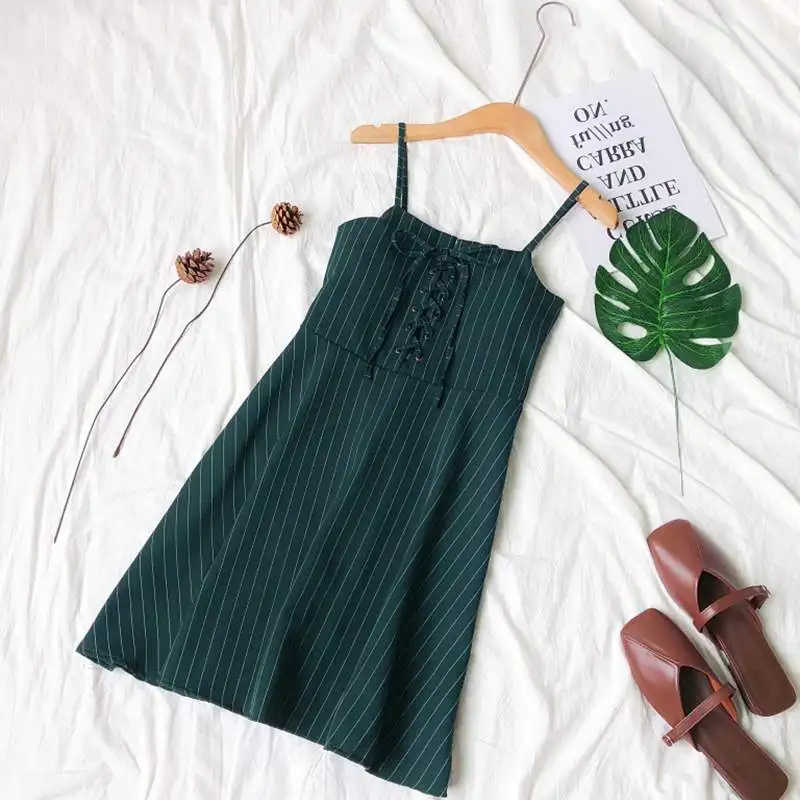 Женское платье на бретельках повседневное пляжное мини без рукавов с v образным