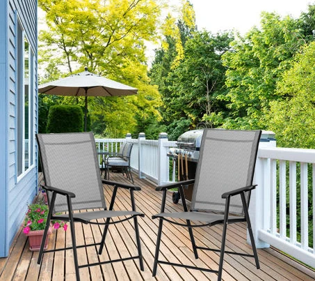 売却 2/4-パックパティオ折りたたみ椅子ポータブル屋外キャンプビーチデッキダイニングチェアパティオ椅子