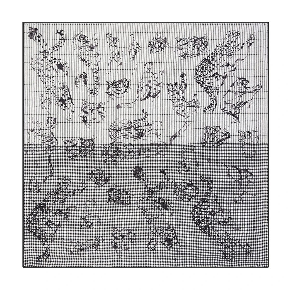 90 см Леопардовый тигровый саржевый Шелковый квадратный шарф платок женский