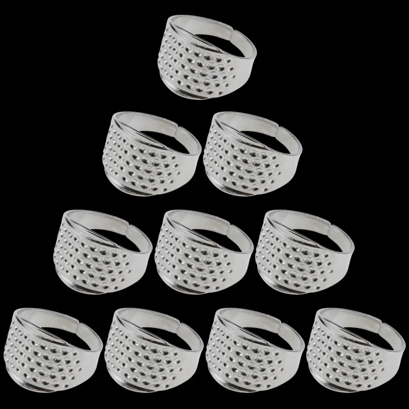 10PCS Бытовые швейные инструменты DIY серебряное кольцо наперсток протектор домашнее шитье аксессуары для рукоделия - Цвет: 10PCS