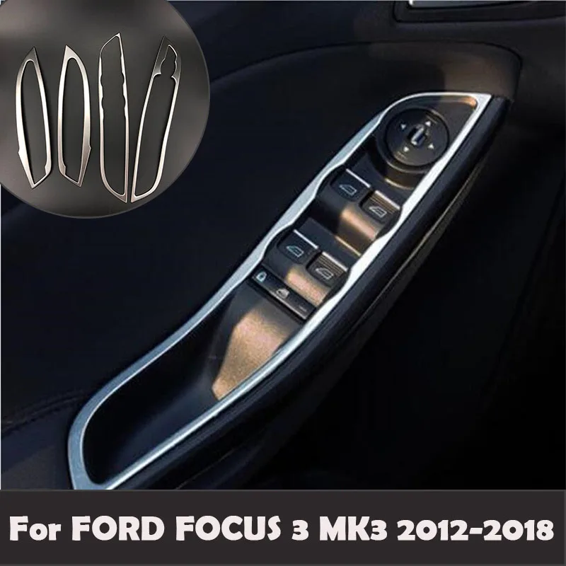 

Аксессуары для стайлинга автомобиля Ford Focus 3 MK3 2012-2018, панель подъема окон, интерьерная дверь, подлокотник, ручка, рамка, отделка, наклейка