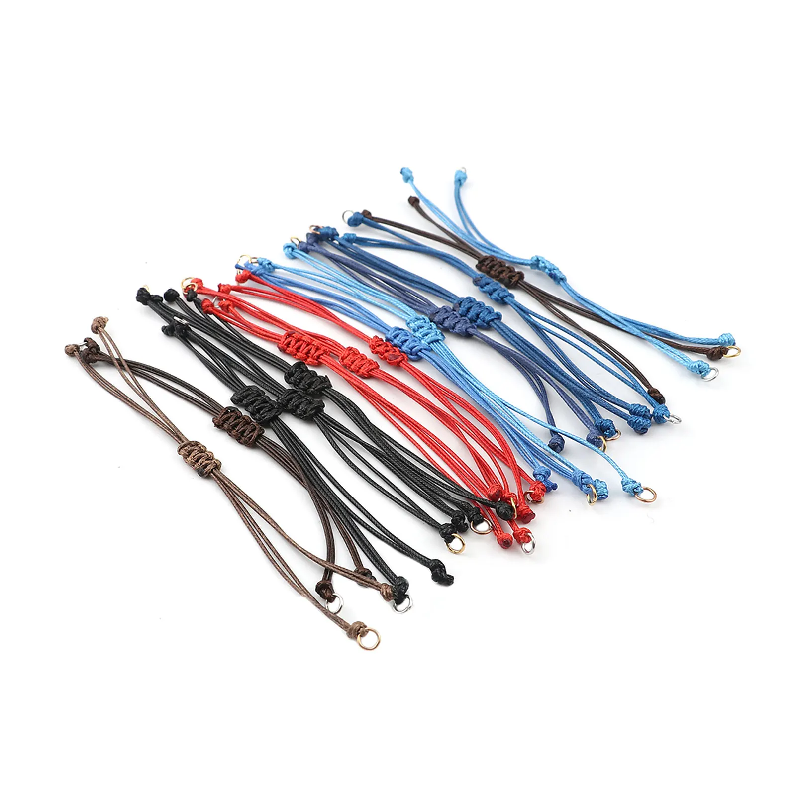 

Multicolor Polyester Braiding Braided Bracelets Gold/Silver Color Rope Chains Adjustable DIY Making Women Men Jewelry Findings