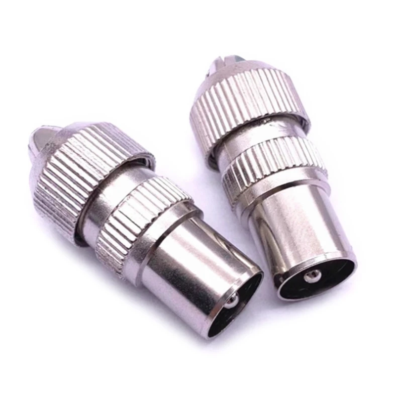 

10 Pcs Metal Antenna Plug TV Aerial Connector Adapter Female Plug RF Coaxial Cable Socket Bamboo Head Female Plug