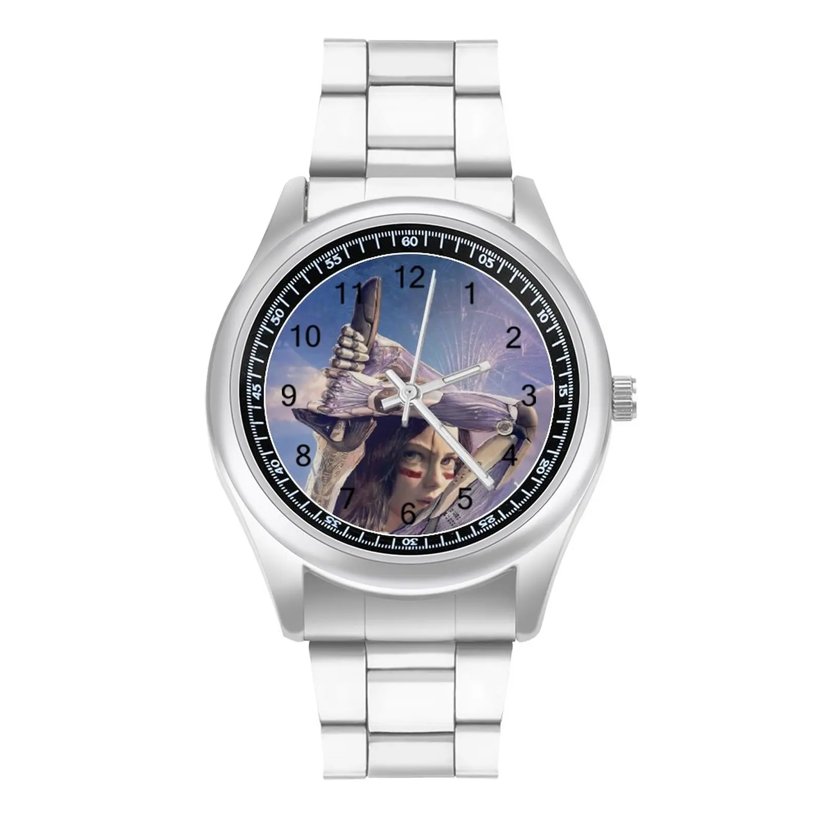 

Alita Battle Angel Quartz Watch Neat Men Wrist Watch Design Steel Fishing High Quality Wristwatch