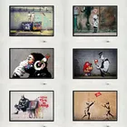 Современное уличное искусство Бэнкси Масляные картины на холсте абстрактные животные и фигуры плакаты принты настенные картины гостиная домашний декор