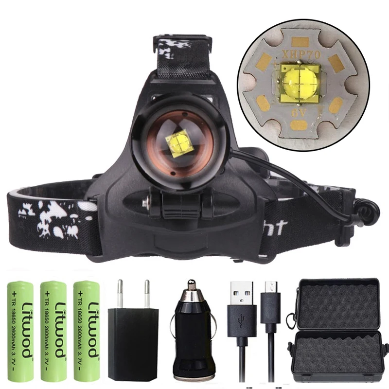 Option H Litwod Z40 2608 чип XHP70.2 фара 30000lm мощная светодиодная фара налобный регулируемый светильник фара XHP50 фонарик Фонарь - Испускаемый цвет: Option H