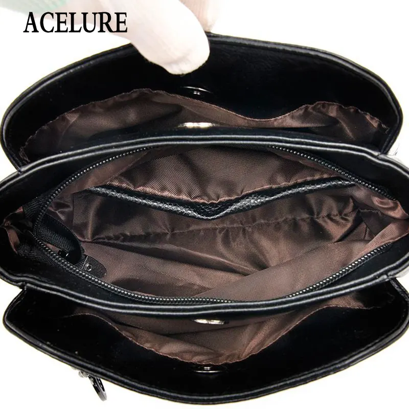 

ACELURE Ladies Casual Solid ShoulderCrossbody Bags for Women Simple Style PU Leather Messenger Bags Small Tote Bolsa Feminina