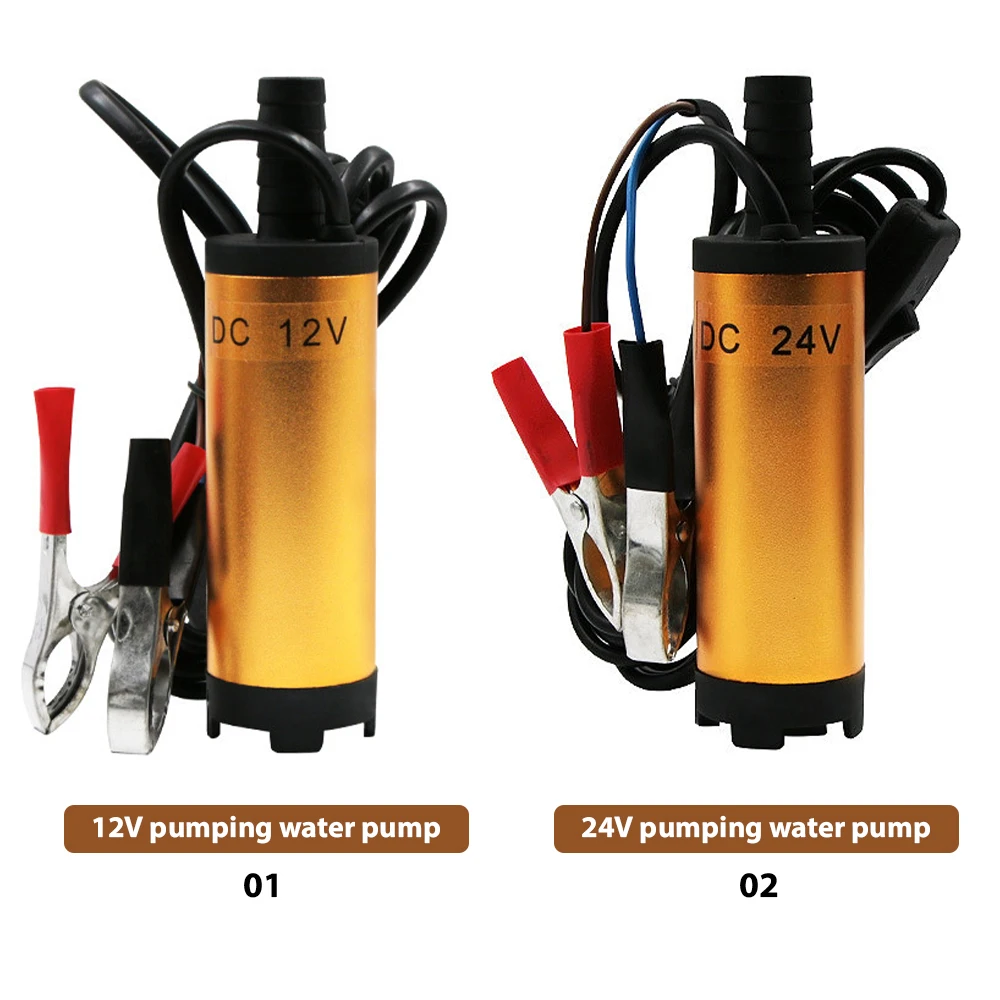 

Portable Mini Electric Water Pump Stainless Steel Fuel Transfer Pump Electric Submersible Diesel Oil Water Pump 12V 24V DC