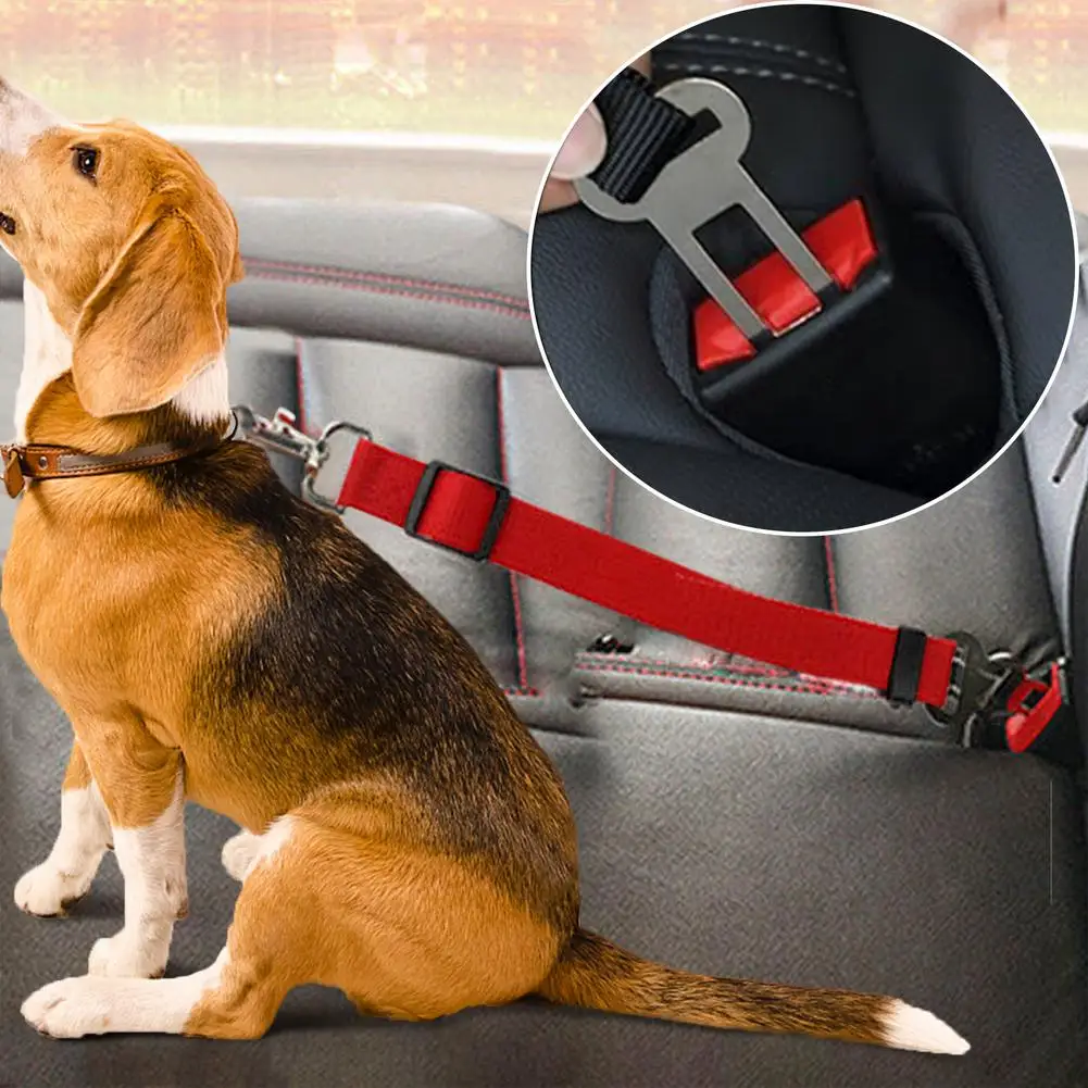 

Dog Cat Car Safety Belt Adjustable Pet Seat Vehicle Seat Belt Pet Leas Dog Magic Clip Pet Supplies Safe Lever Traction Collar