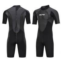 zcco 3mm neoprene wetsuit men short sleeve scuba diving suit surfing sunproof one piece set snorkeling spearfishing swimsuit