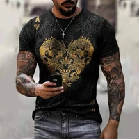 summer men t shirt street fashion playing cards poker ace of spades 3d t shirt large size mens tops loose pullover t shirt