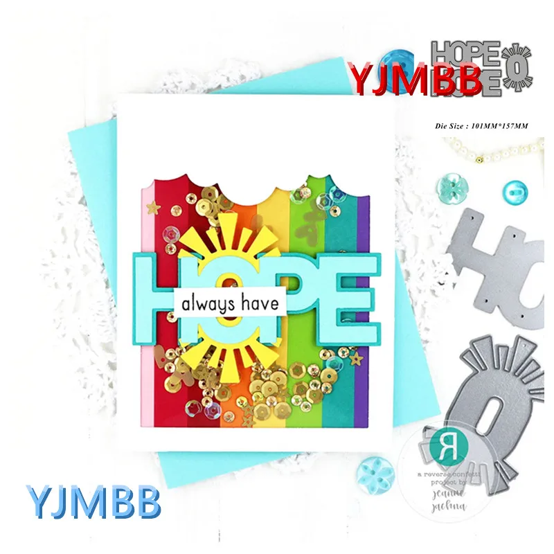 

YJMBB 2021 New HOPE English Alphabet Metal Cutting Mould Scrapbook Album Paper DIY Card Craft Embossing Die Cutting