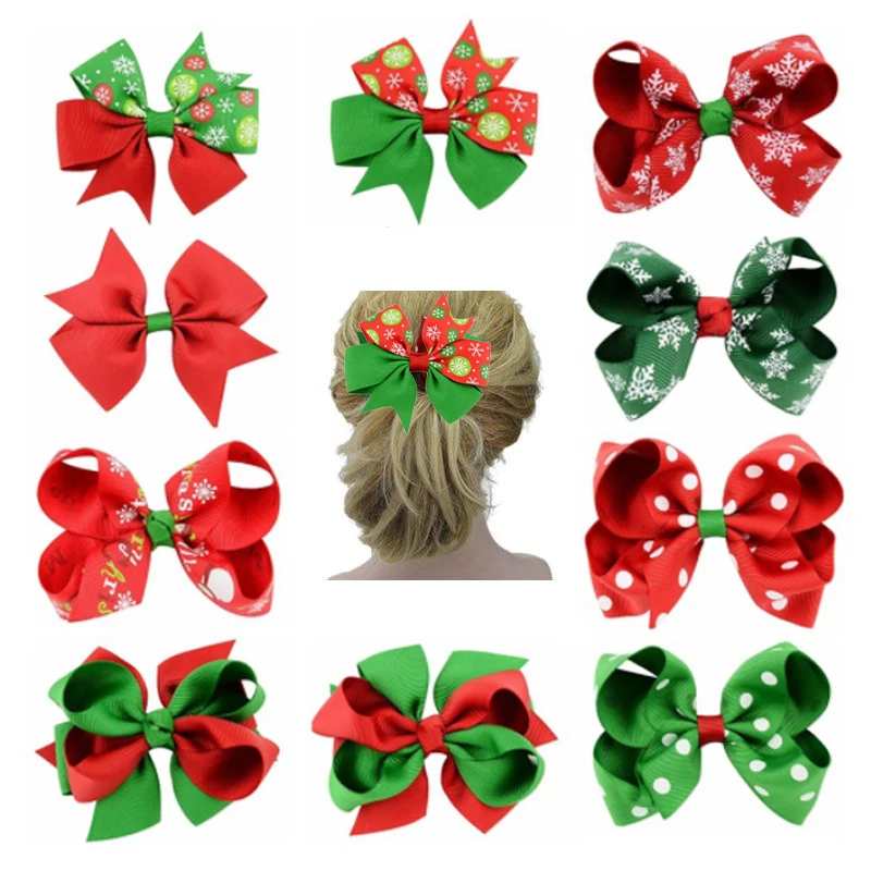

12pcs Christmas Hair Barrettes Cartoon Hair Clip Pin Cute Baby Girls Butterfly Clip Bow Knot Hair Accessories Headwear Hairgrips