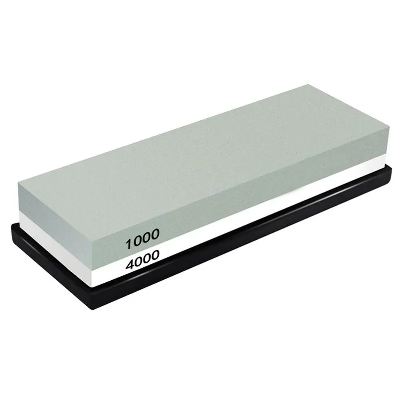 

Whetstone Sharpening Stone 1000/4000 Grit - Knife Sharpener Stone - Waterstone Rubber Stone Holder Included