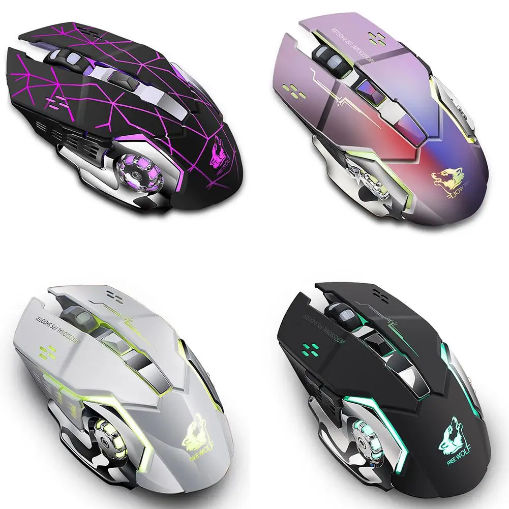 БЕСПЛАТНАЯ Беспроводная игровая мышь Wolf X8 бесшумная Механическая аксессуары для