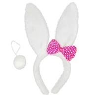2pcs cute animal rabbit hair ring easter bunny ear headband hair bands plush rabbit hair band hair hoop with tail hair ornaments