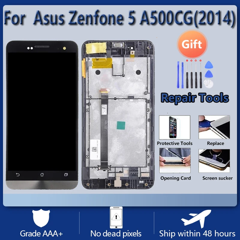 Для Asus Zenfone 5 A500CG A500KL A501CG ЖК-экран в сборе с передним сенсорным стеклом T00J T00J-D