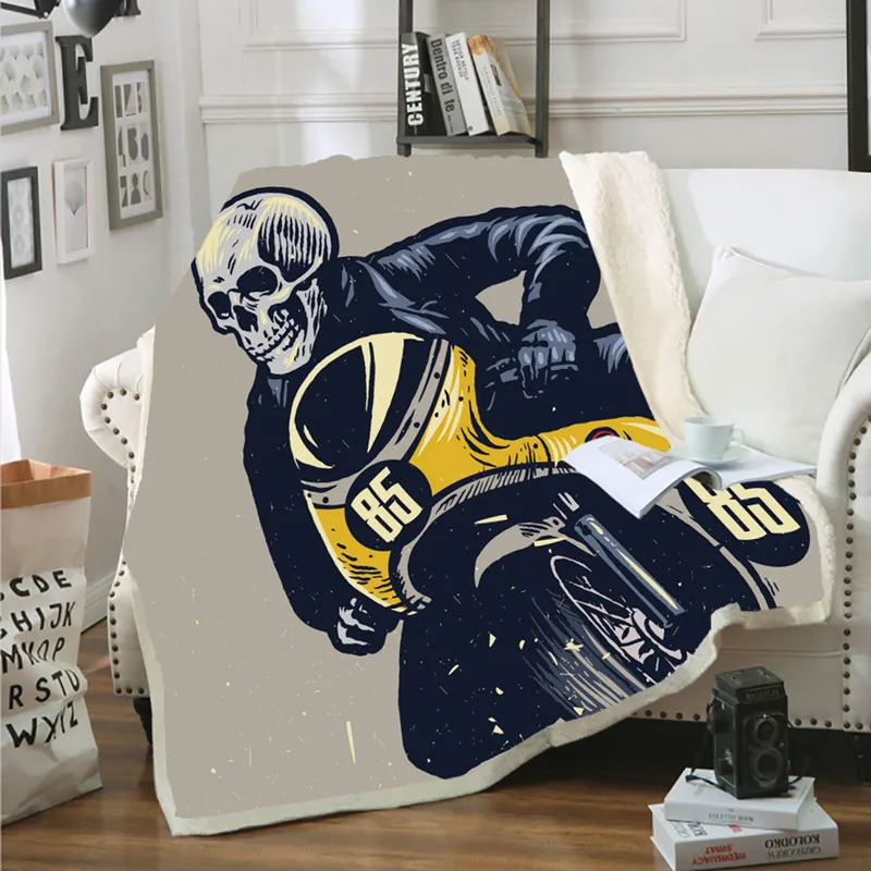 

Motorcycle Sports Series Sheepskin Blanket Double Plush Wool Blanket