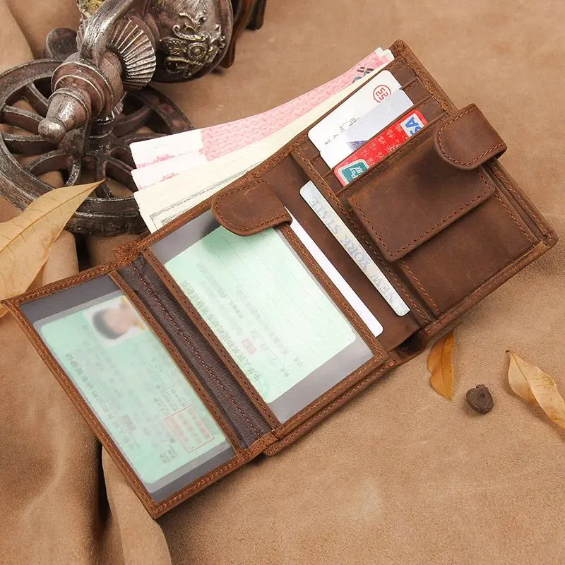 Фото Многофункциональный мужской кошелек из натуральной кожи с защитой от кражи |
