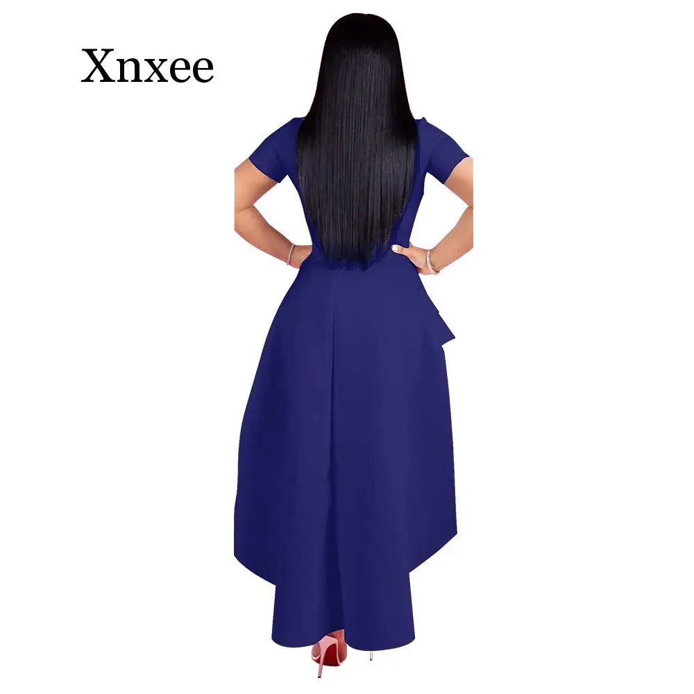 

African Dashiki Round neck short sleeve pleat irregular dress T-shirt Lovely Bazin Suit For Lady wedding party wear short sleeve