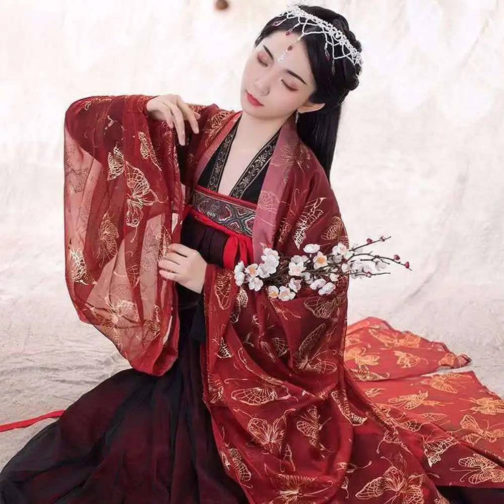 Beauté maquillage nouveau traditionnel chinois платье ханьфу printemps et automne modèles два pieces pleine poitrine fée jupe| |