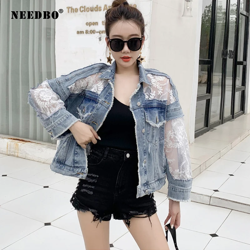 Женская джинсовая куртка оверсайз повседневное пальто с длинным рукавом