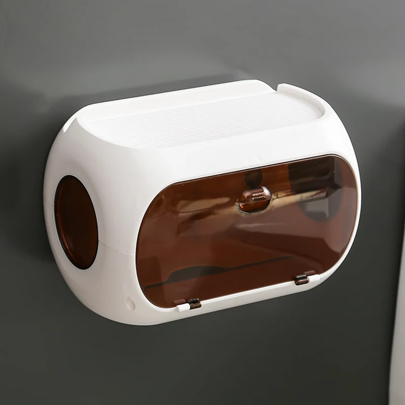 Brown ONEUP портативный гигиенический диспенсер для бумаги, пластиковый стеллаж для хранения в ванной, водонепроницаемый бокс для туалетной бумаги, аксессуары для ванной комнаты - Цвет: Brown