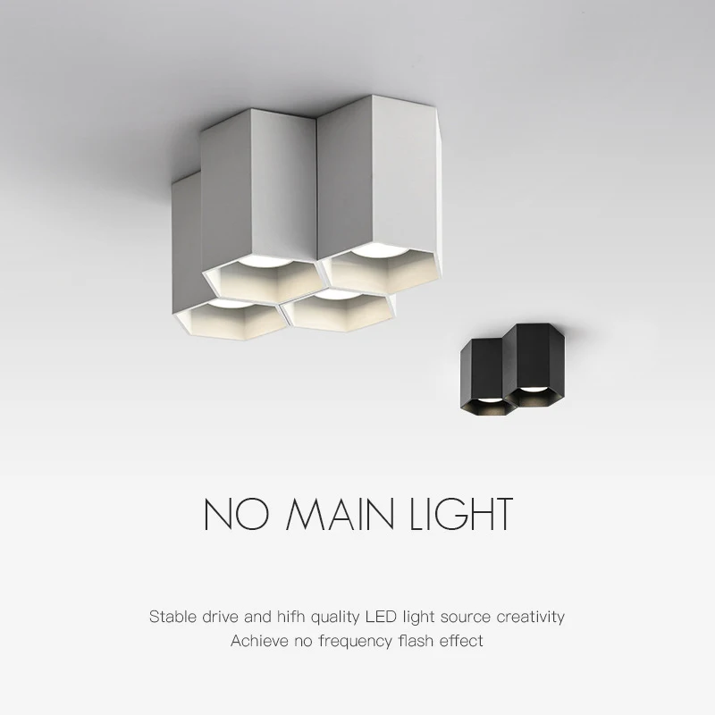 

Surface mounted downlight, bedroom and living room without main light, no-opening honeycomb ceiling spotlight, led ceiling light