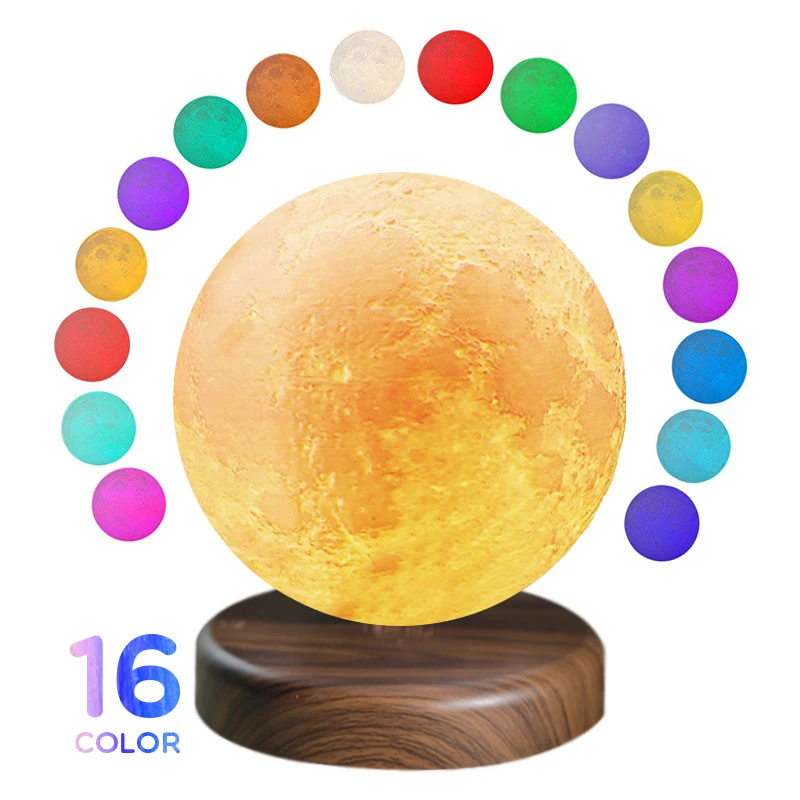 3D Луна Магнитный левитирующий Настольный светильник вращающийся на 360 градусов