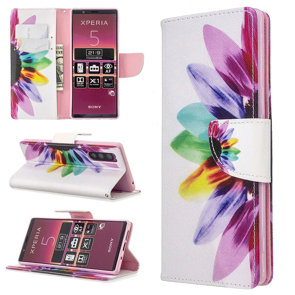 Чехол-книжка с отделением для карт Sony Xperia 5 8 10 L4 L2 L1 XA1 Plus XA2 Ultra XA XA3 XZ1 Compact XZ2 XZ5 XZs |