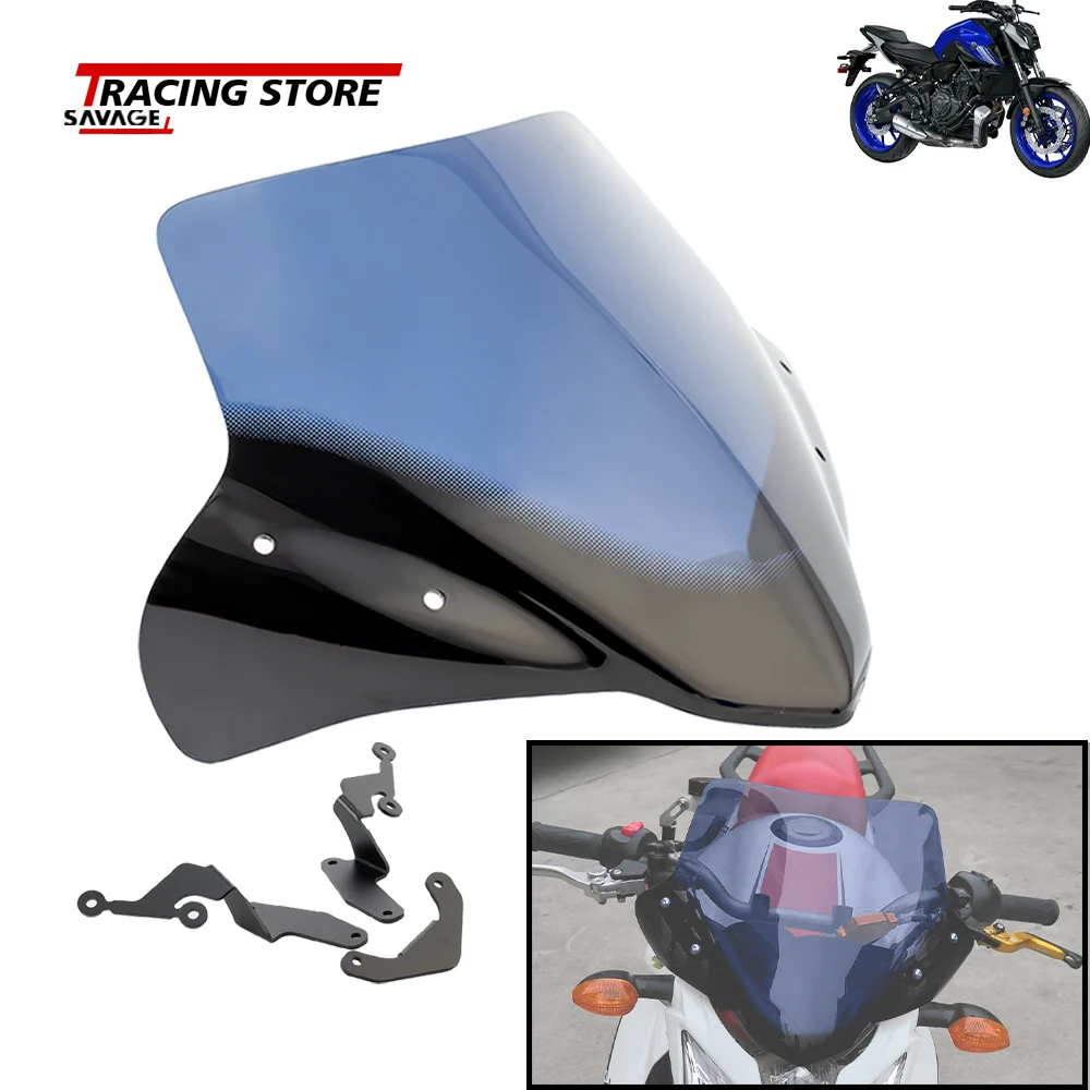 

MT07 FZ07 Windshield Windscreen For YAMAHA MT-07 FZ-07 MT FZ 07 2014-2017 Motorcycle Accessories Wind Deflector Pare-Brise
