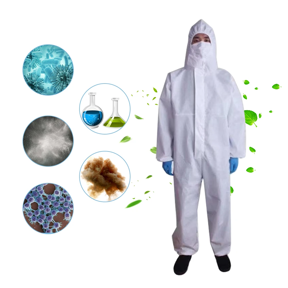 

White Coverall Isolation Suit Protection Protective Disposable protective suit Protective Clothing Dust-proof Safety Clothing