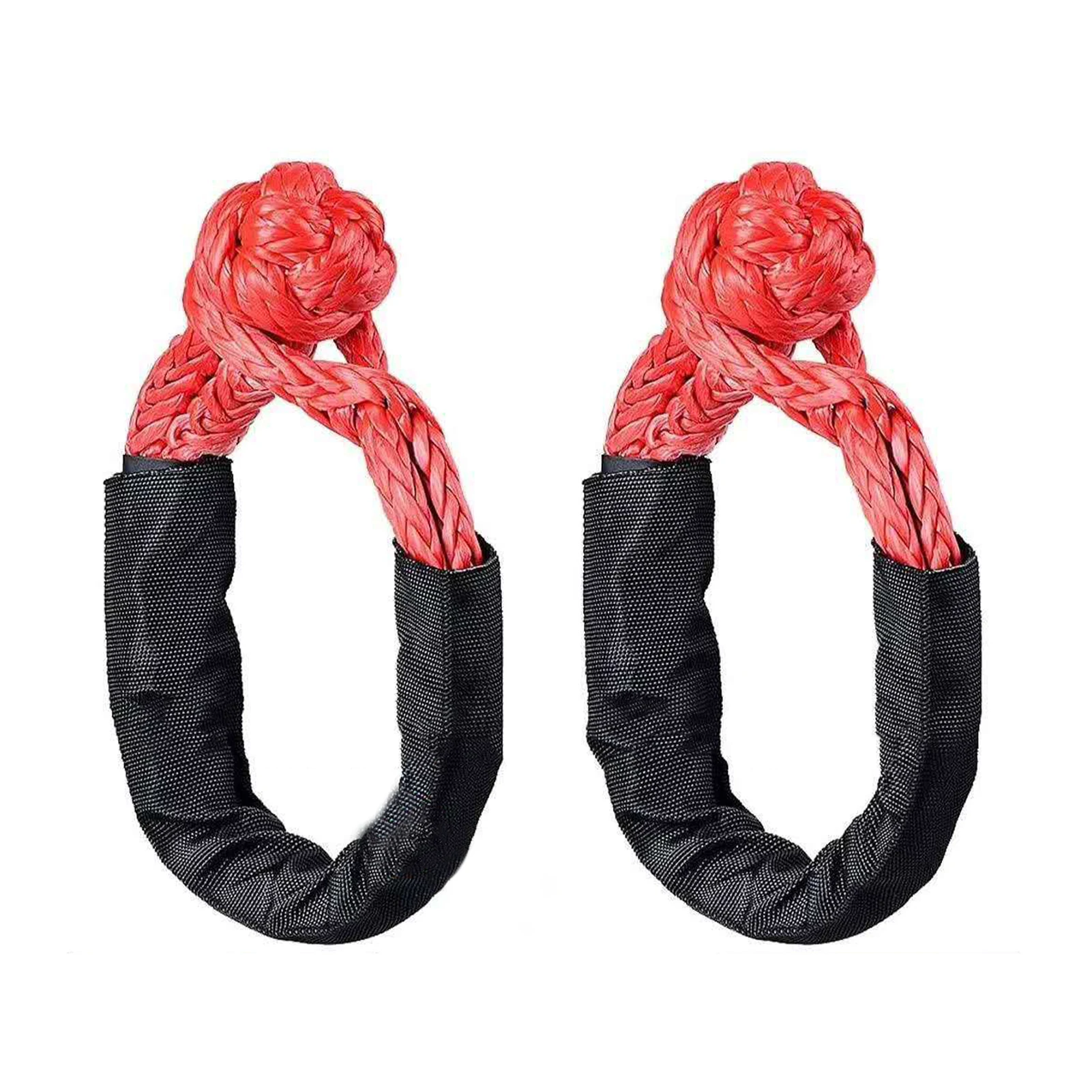 

2pcs Off Road Towing Rope Recovery Soft Shackle UTV Synthetic Portable Accessories With Protective Sleeve Strap Trailer