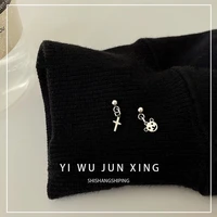 bear earrings cute earrings for women 2021 korean style titanium steel earrings with cross for girls fashion jewelry wholesale